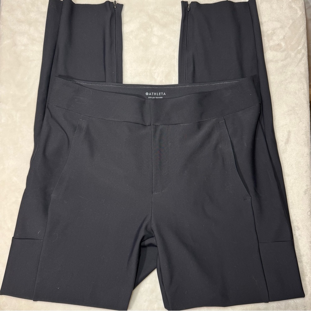 Athleta Stellar Trouser Pants Black Size‎ 8 Mid Rise Ankle